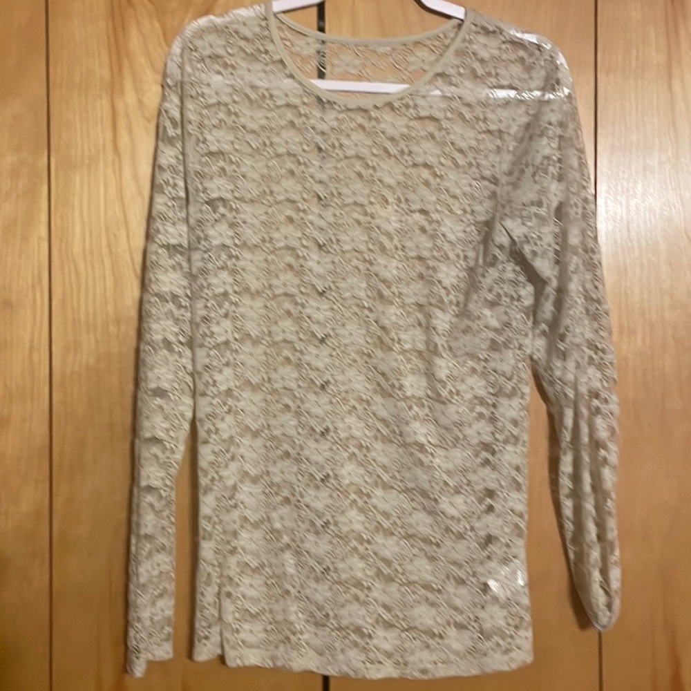 Cream colored lace shirt